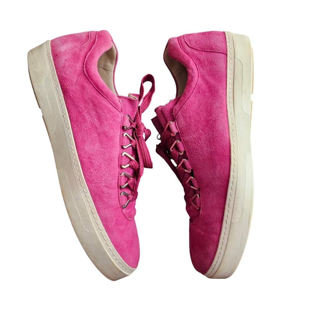 Stuart Weitzman Gaming Hot Pink Suede Sneakers Size 8.5 - Picture 5 of 12